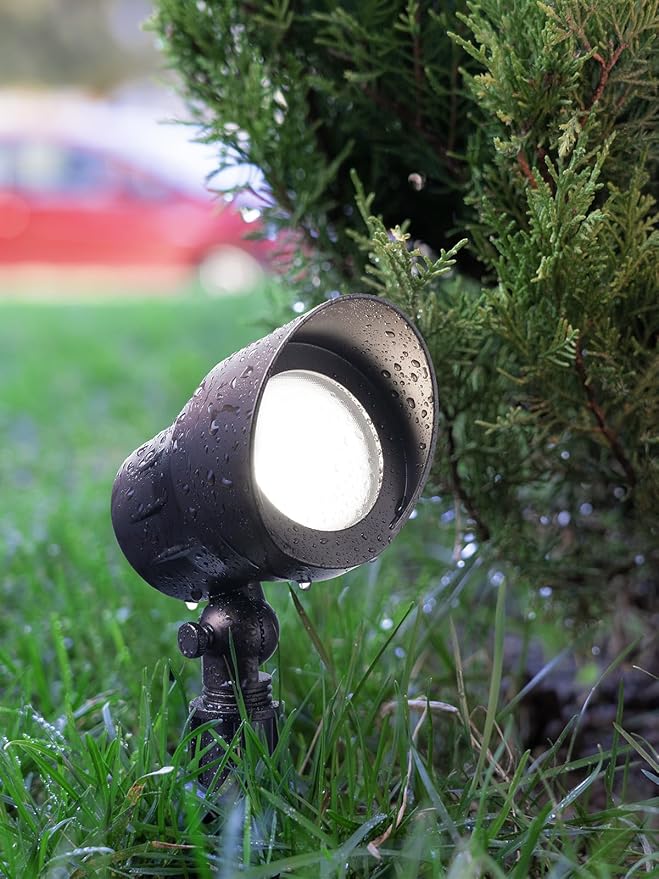 LEONLITE 5CCT Low Voltage LED Landscape Spotlight, Update 1800K2700K3000K4000K5000K Selectable, 5W 12V Pathway Lights Outdoor, CRI90, Aluminum Spot Lights for Garden, ETL, IP65 Waterproof, Pack of 6 LEONLITE
