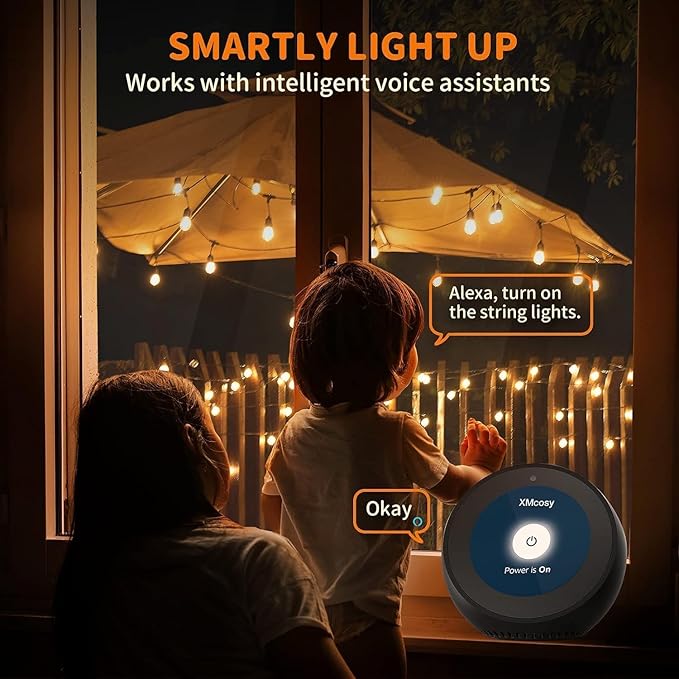 XMCOSY+ Smart Outdoor String Lights, 75Ft G40 Globe Patio Lights with 34 Dimmable LED Bulbs, WiFi & APP Control, Work with Alexa, Extendable Waterproof LED String Lights for Outside, Porch, Backyard XMcosy