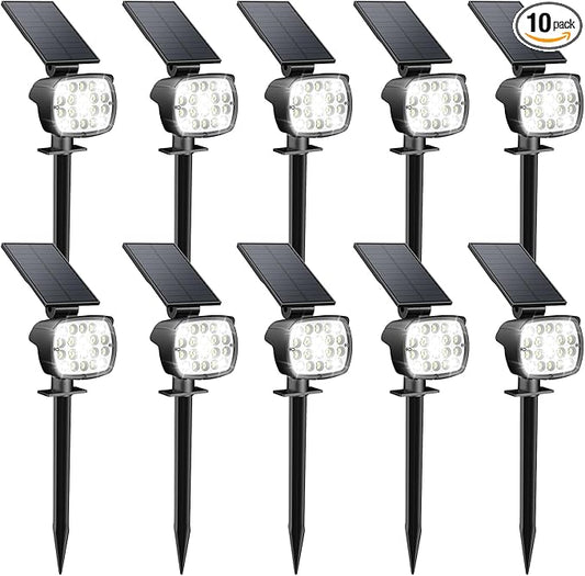Kaxiida Solar Lights Outdoor Waterproof - 2025 Upgrade 3 Level Ultra Bright Spot Lights Uplights, LED Landscape Spotlight for Tree, Pathway, Wall, Adjustable Solar Panel Auto On/Off Home
