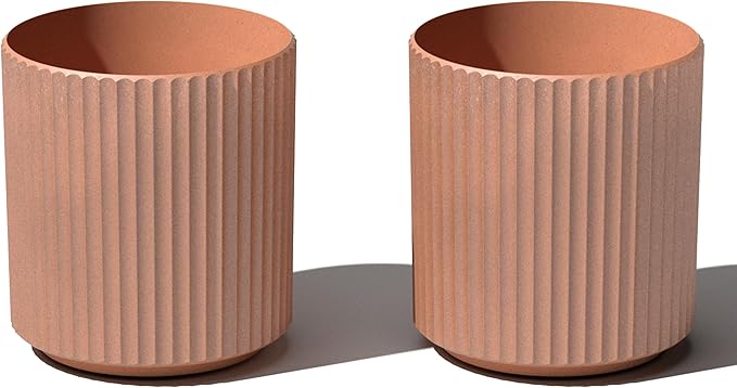 Veradek Demi Series Round Planter for Porch, Patio, Backyard | Durable Plastic-Stone Composite Material | Modern Décor for Tall Plants, Flowers VeradekOutdoor