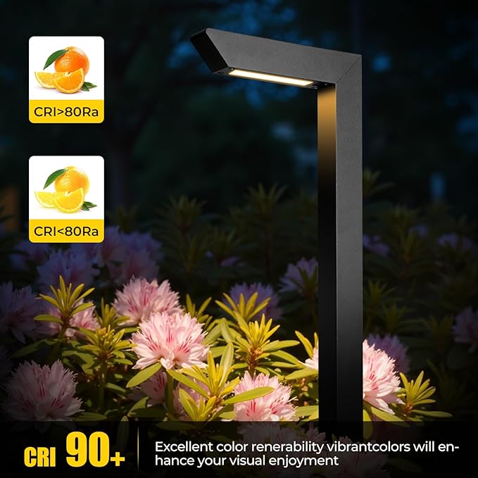 Gardencoin 3CCT LED Low Voltage Landscape Pathway Light, 12V Premium 3000K/4000K/5000K Selectable Path Lights Wired, Modern Walkway Lights Outdoor, Higher Housing with Larger Stake (19.7IN, 8 Pack) Gardencoin