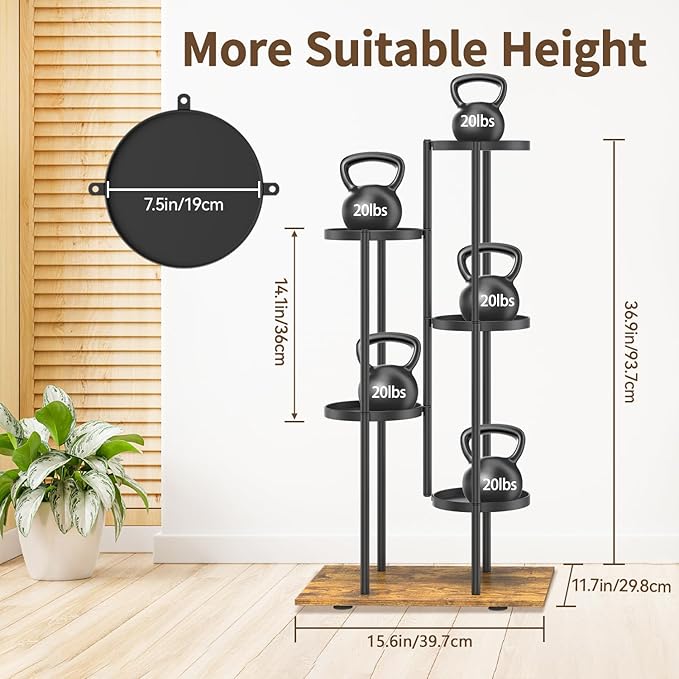 LASZOLA Black 5 Tier Plant Stand Indoor Heavy Duty Metal Planter Flower Holder Rack, Multi Modern Narrow Organizer, Floor Vertical Tower, Spiral Sturdy Decorate for House Bathroom Office Living Room LASZOLA