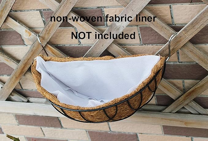 Tosnail 3 Pack 10" Metal Hanging Flower Pots Hanging Planters Plant Basket with Coco Fiber Liners Tosnail