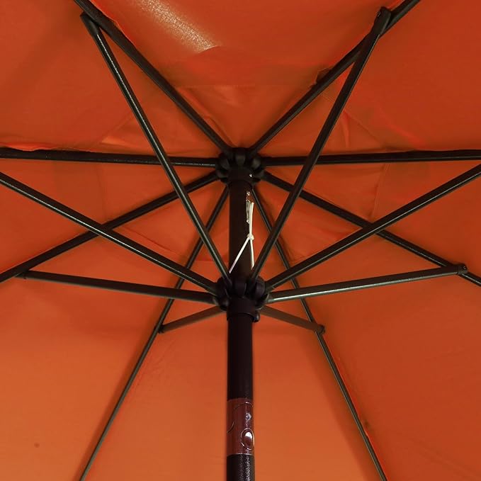 Blissun 9' Outdoor Patio Umbrella, Outdoor Table Umbrella, Yard Umbrella, Market Umbrella with 8 Sturdy Ribs, Push Button Tilt and Crank Blissun