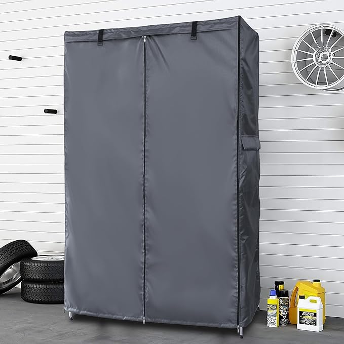 Waterproof Shelf Cover,600D Heavy Duty Dustproof Storage Wire Rack Covers,Outdoor Shelving Covers for Wire Shelves with Zipper 36''x14''x54'',Clear Front. Dalema