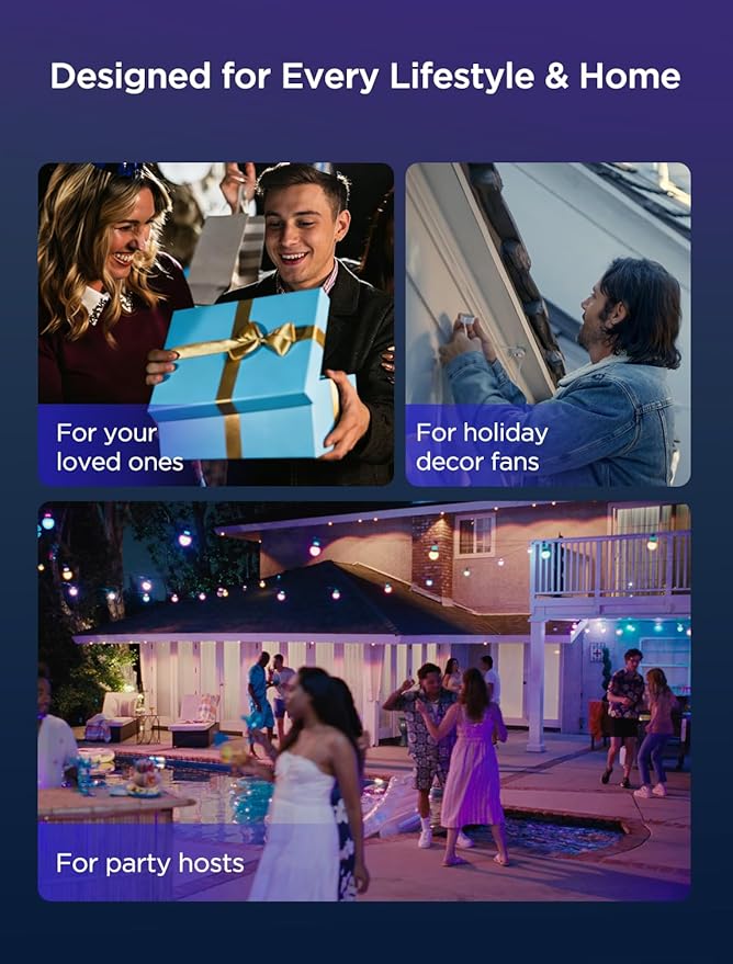 Govee Permanent Outdoor Lights 2, 100ft RGBIC Outdoor Lights with 16 Million Colors and 100 Scene Modes, IP67 Waterproof, Holiday & Party Decorations, Works with Alexa, Google Assistant, White Govee