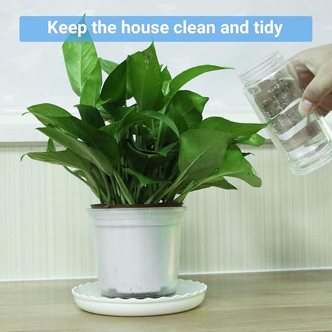 Plant Saucer, 7 Pack 5 Inch Durable Plastic Plant Tray, White Round Plant Pot Saucers, Drip Tray for Indoor and Outdoor Garden Lifecouldbesointeresting