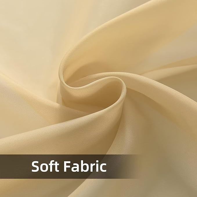 SpaceDresser Waterproof Outdoor Sheer Curtains for Patio - 2 Panels Rod Pocket Indoor Voile Sheer Curtain for Living Room,52W x 120L inch,Beige SpaceDresser