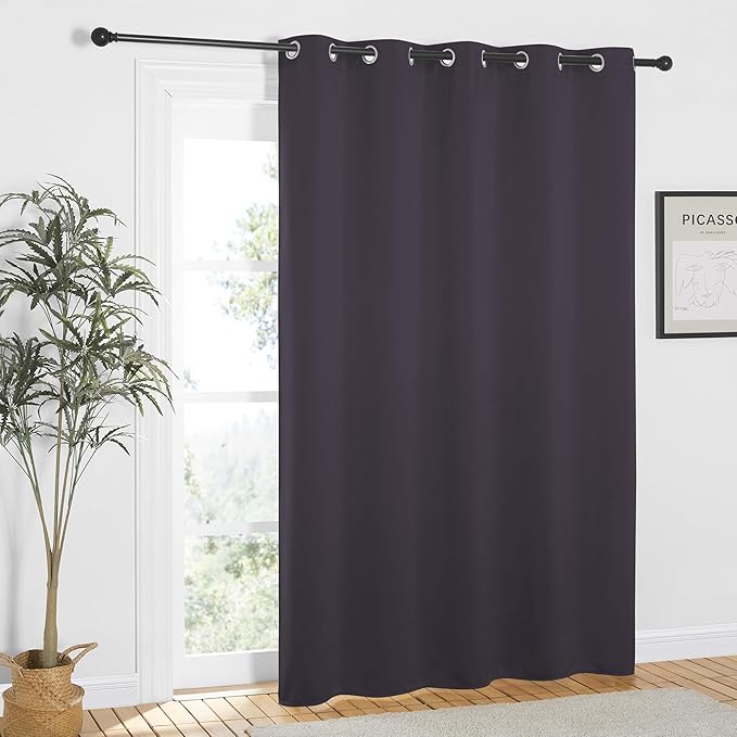 NICETOWN Greyish Purple Blackout Curtains 84 inch Length, Grommet Top Room Darkening Drapes for Bedroom Living Room, Light Blocking Window Covering for Privacy (W66 x L84 Inch, 1 Panel) NICETOWN