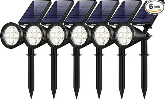 InnoGear Solar Lights Outdoor Waterproof Solar Garden Light for Outside Yard Landscape Lighting Pathway Spot Lights Spotlight Wall Light Auto On/Off, Pack of 6 (White) InnoGear