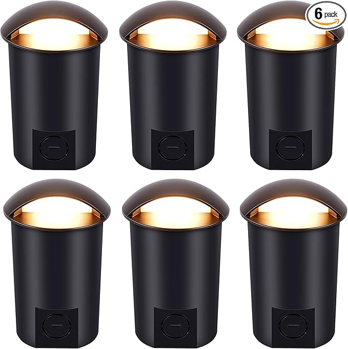CLOUDY BAY [6 Pack] 5W Well Lights Low Voltage Landscape Lighting,12V-24V Waterproof Outdoor Side-lit Light,2700-5000K 5CCT In Ground Lights for Fence Pathway Deck, IP67 Rating,Bronze CLOUDYBAY