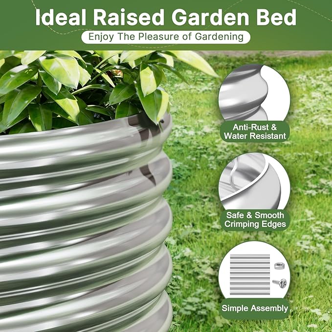 3 PCS 6x3ft Galvanized Raised Garden Bed Outdoor, Metal Garden Bed for Vegetables, Above Ground Garden Box for Flower, Steel Raised Beds for Gardening Mostmahes