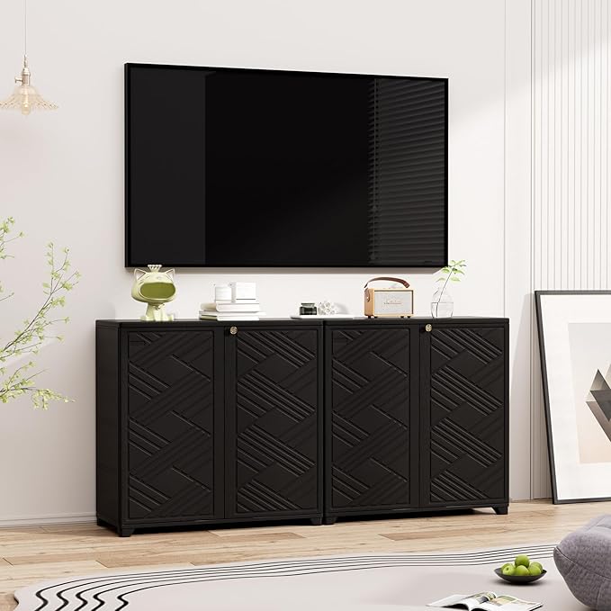 Outdoor/Indoor Storage Box,Resin and Plastic Storage Cabinet Waterproof,Outdoor Cabinet for Patio/Garden/Balcony/Backyard/All Room(NO Shelf-Black) Mrosaa