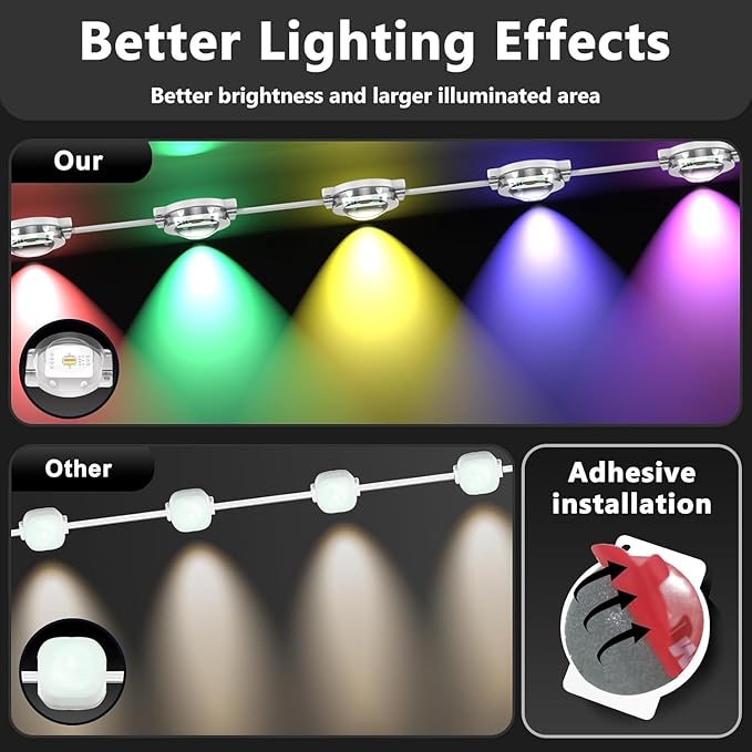 300FT/90M Permanent Outdoor RGB Lights, IP67 Waterproof Smart Eave Lighting, with App/Remote Control Eaves Light, DIY LED Scenes Modes for House Roof Decor,Party Rootora