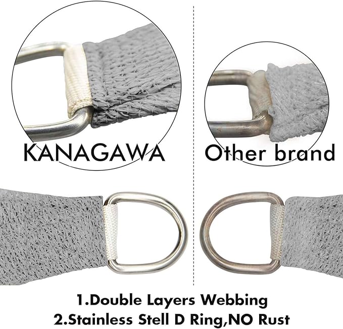 KANAGAWA Sun Shade Sail Curved 20'X26' Grey Rectangle Outdoor Shade Cover UV Blovk Canopy for Patio Garden Backyard Heavy Duty Permeable 185GSM (We Make Custom Size) KANAGAWA
