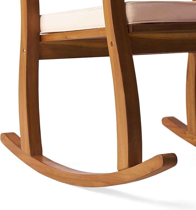 Christopher Knight Home Selma Acacia Rocking Chairs with Cushions, 2-Pcs Set, Teak Finish ChristopherKnightHome