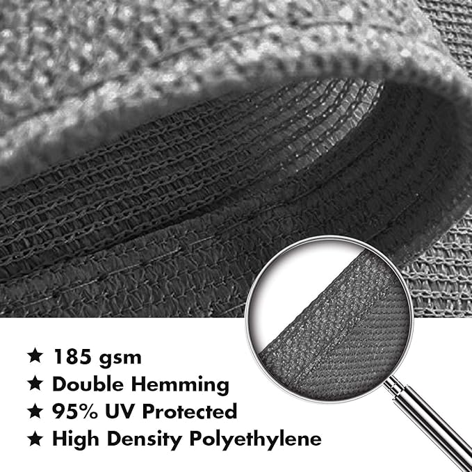 KANAGAWA Sun Shade Sail 12'x16' Dark Gray Rectangle UV Block Canopy Awning Shelter Fabric Cloth Screen for Outdoor Patio Garden Backyard Activities KANAGAWA