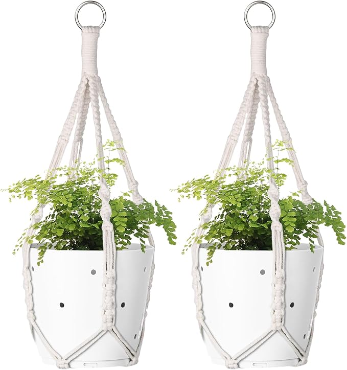 garini 2 Pack 20 Inches Macrame Plant Hanger Rope to Hang Flower Pot Plant Hanger for Indoor Outdoor Decoration, 4 Legs(POTS NOT Included) garini