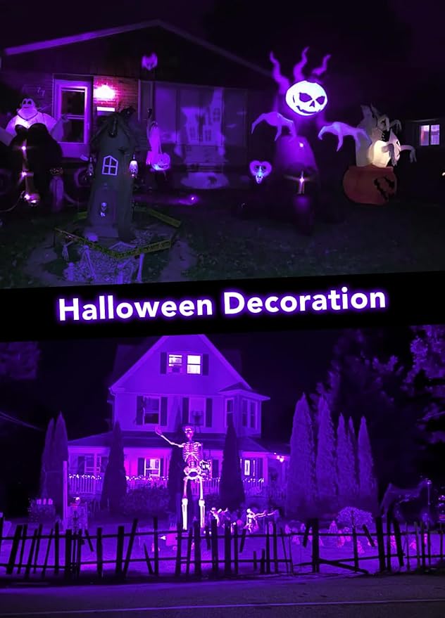 Elenora Halloween Spotlights Outdoor, 15W LED Black Light/Blacklight for Glow Party Body Paint Fluorescent Poster, 110V Plug-in Spot Light IP65 Waterproof Landscape Lighting for Yard Garden, 1 Pack Elenora