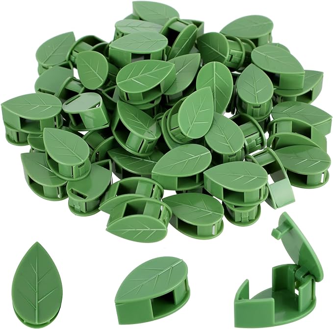 Geiserailie 60 Pieces Plant Climbing Wall Fixture Clips with 72 Pieces Acrylic Adhesive Sticker Leaf Fixer Invisible Wall Vines Fixing Clips Hook Plant Vine Traction for Indoor Outdoor Decoration Geiserailie