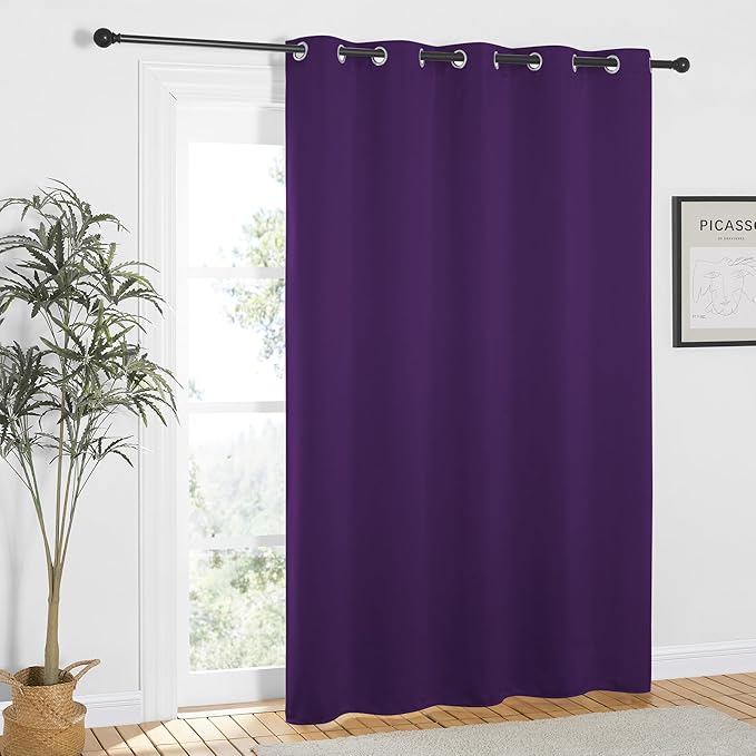 NICETOWN Royal Purple Blackout Curtains 84 inch Length, Grommet Top Room Darkening Drapes for Bedroom Living Room, Light Blocking Window Covering for Privacy (W66 x L84 Inch, 1 Panel) NICETOWN