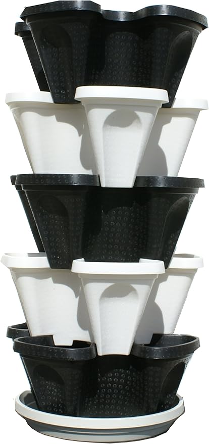 Mr. Stacky Multiple Color (Black + White) 5 Layer 13inch Vertical Planter Mr.+Stacky