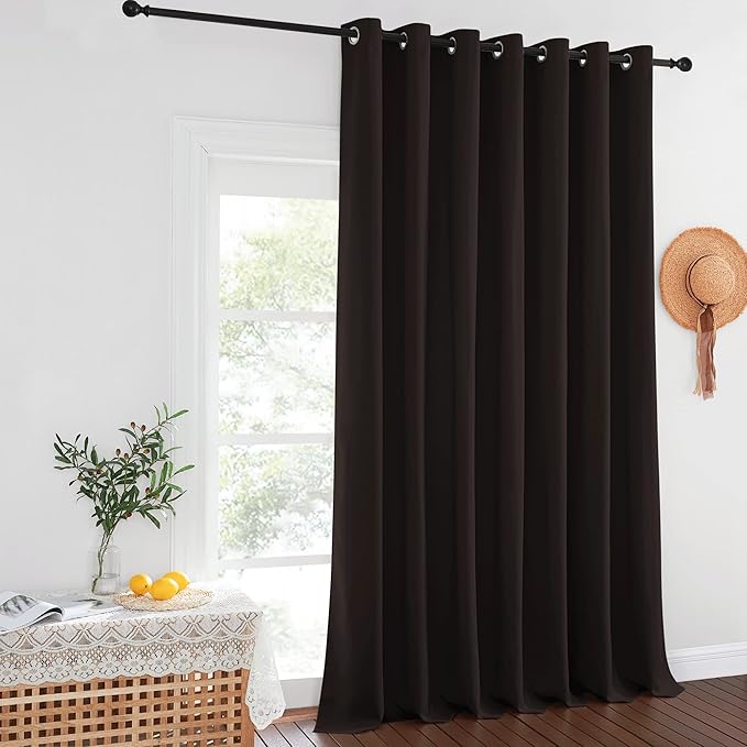NICETOWN Toffee Brown Blackout Curtains for Bedroom/Living Room 132 Inch Length - Thermal Insulated Room Darkening Grommet Top Window Curtains (100 by 132 - Inch, 1 Panel) NICETOWN