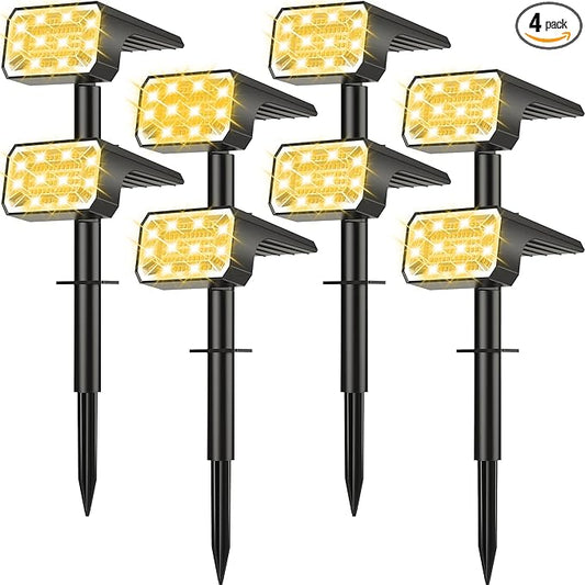 Solar Spot Lights Outdoor Waterproof IP65, [8 Pack/100 LED/4 Modes] Solar Landscape Spotlights, Auto On/Off High Lumens Spot Lights for Yard Garden Pathway(Warm White) NACINIC