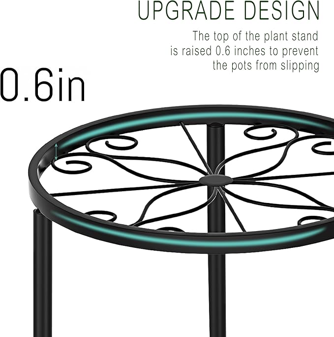 CADANI 5 Pack Metal Plant Stands for Outdoor Indoor, Anti-Rust Iron Flower Pot Stand, Heavy Duty Plant Pot Stand for Multiple Plant, Decoration Racks for Home, Patio & Garden CADAINPlantStandOutdoor