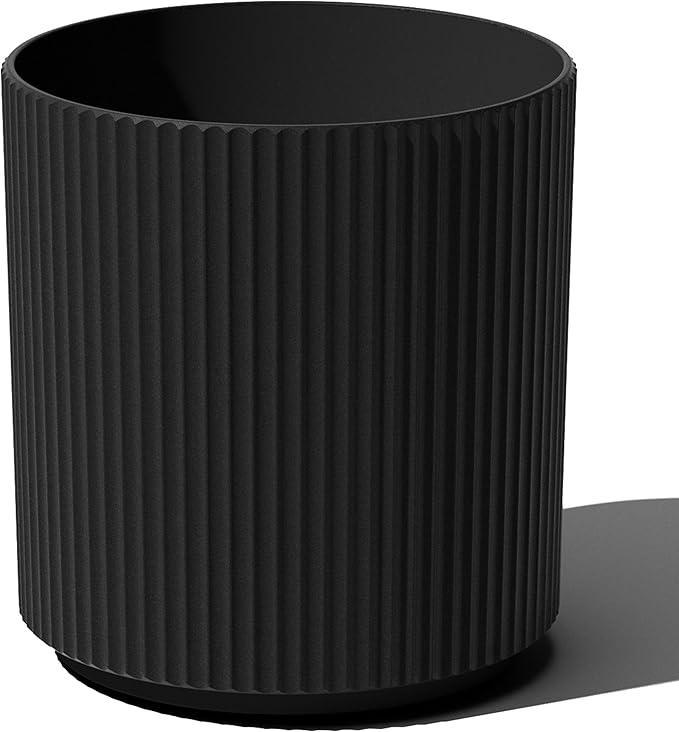 Veradek Mason Series Demi Planter - Large Round Planter for Indoor or Outdoor Patio/Balcony | Made from Plastic & Concrete with Drainage Holes | Modern Décor for Flowers, Trees, Tall Plants VeradekOutdoor