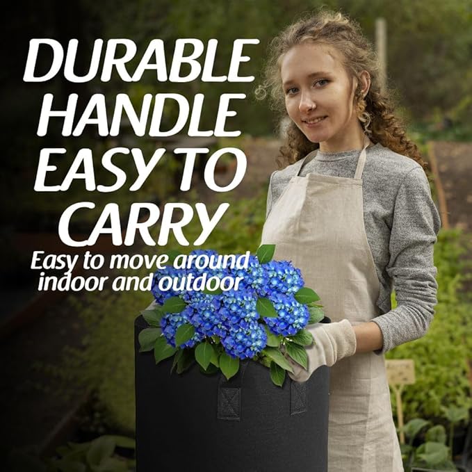 GROWTNT 3 Gallon Grow Bags 24 Pack,3 Gallon Fabric Pots,Garden Bags to Grow Vegetables,Planter Bags for Vegetables,Garden Pots with Two Handles. GROWTNTLLC