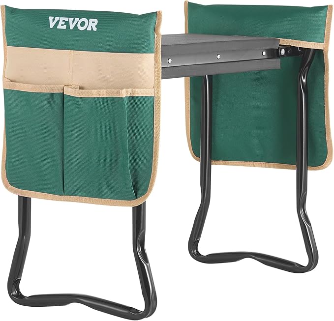 VEVOR Garden Kneeler and Seat, 330 lbs Load Capacity, 8" EVA Wide Pad, Foldable Garden Stool, Kneeling Bench for Gardening with Tool Bag, Gifts for Women, Grandparents, Seniors, Mom and Dad VEVOR
