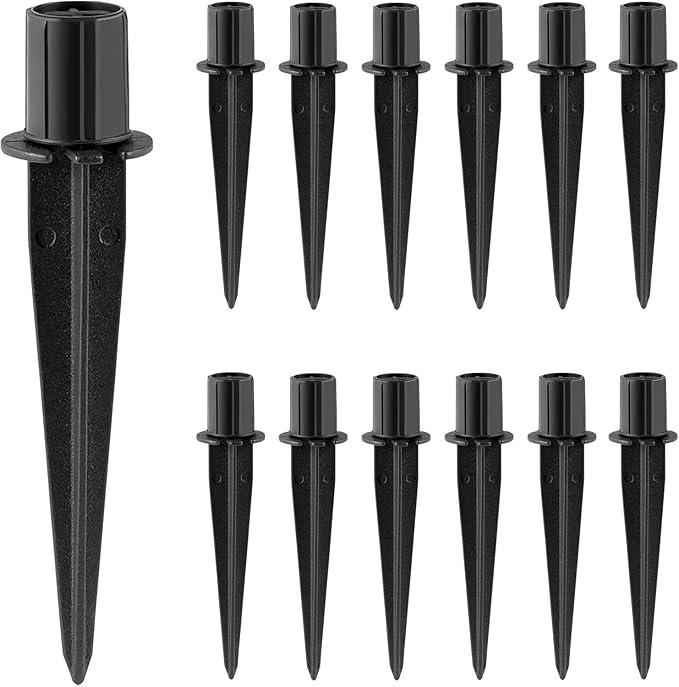 Metal Stakes Solar Lights Replacement Spike - Outdoor Ground Stake for Backyard Garden Lights Landscape Yard Pathway Patio Lamps Pole (Metal-12 Pack)- 0.78x5.36 inches Pluxen