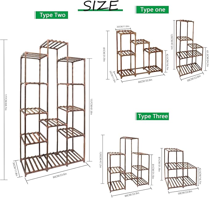 XXXFLOWER Plant Stand Indoor Outdoor 13 Tiers Wood Plant Shelf for Multiple Plants ，Large Plant Rack for Window Garden Balcony Patio Porch Living Room XXXFLOWER
