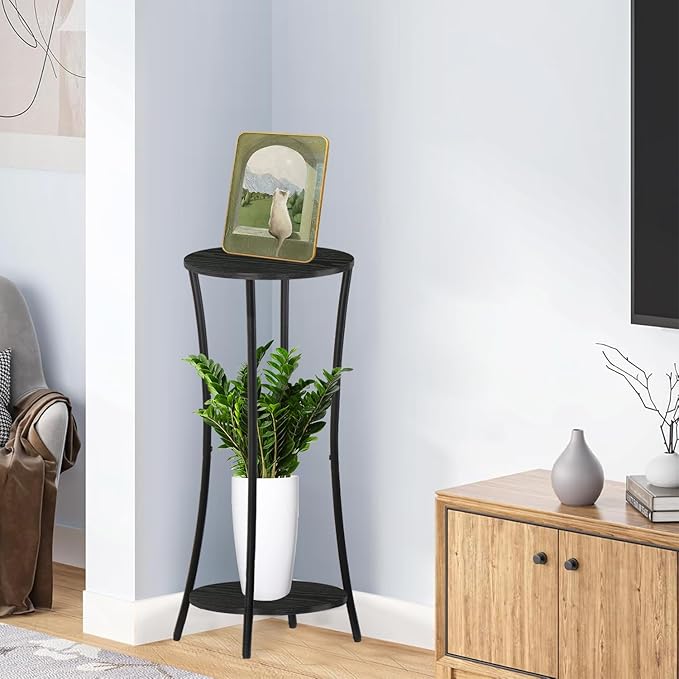 YINMIT Plant Stand Indoor,Round Potted Holder Rack,Flower Pot Stand Shelf,Round Supports Rack,Corner Plant Shelf for Balcony Garden Patio Living Room,Black YINMIT