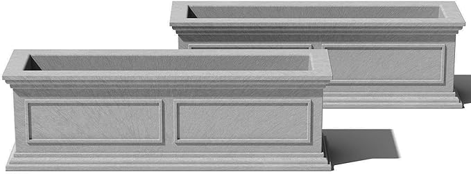 Veradek Brixton Window Box Plastic Planter - Large Rectangular Planter for Outdoor Balcony/Windowsill | Crack-Resistant All-Weather | Classic Estate Design for Flowers, Herbs, Succulents VeradekOutdoor