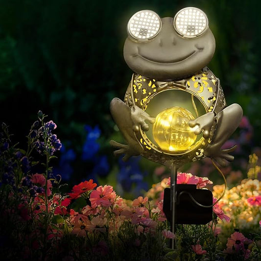 Solar Lights Outdoor Decor, Solar Frog Yard Decorations Outdoor, Garden Decorative, IP65 Waterproof, Gifts for Women Mom, for Yard Patio Lawn Pathway Landscape Rootora