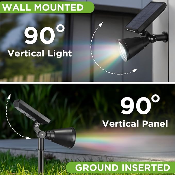 InnoGear Solar Lights Outdoor Waterproof Solar Garden Light for Outside Yard Landscape Lighting Pathway Spot Lights Spotlight Wall Light Auto On/Off, Pack of 4 (Multicolor) InnoGear