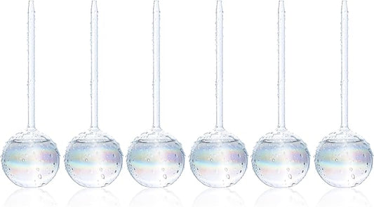 Clear Plant Watering Globes Set of 6 - Large Self Watering Globes for Indoor & Outdoor Plants - Automatic, Glass Watering Bulbs for Daily Use, Plant Watering Devices MissionGallery