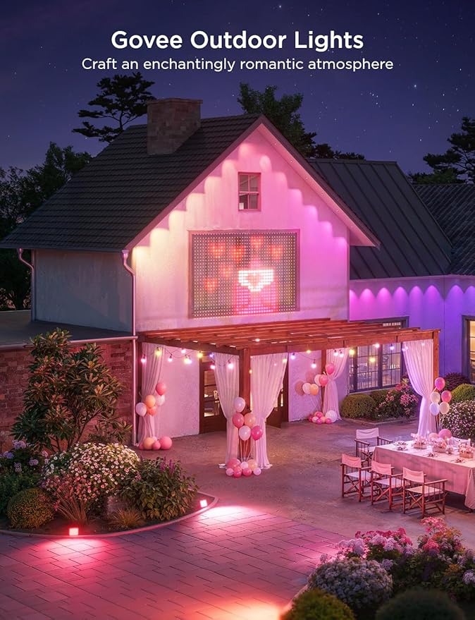 Govee Permanent Outdoor Lights 2, 50ft RGBIC Outdoor Lights with 36 LED Lights, IP67 Waterproof, 100 Scene Modes with 40lm White for Outdoor Decorations, Works with Alexa, Google Assistant, Black Govee