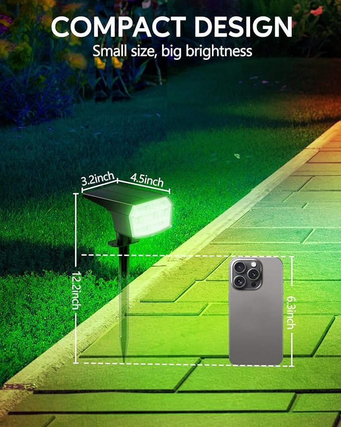 HIBOITEC Solar Spot Lights Outdoor Color Changing 59LED Landscape Lighting Solar Powered Uplights Waterproof Dusk to Dawn for Christmas Decorations Garden Yard Outdoor 8 Packs Multicolor HIBOITEC