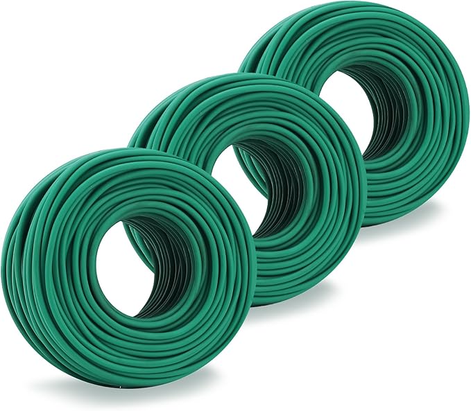 YDSL 100 Feet Soft Tie for Plants, 3 Pack Green Twist Garden Ties Gardening Supplies for Supporting Climbing Plants, Tomatoes, Vegetables, (Diameter - 2.5MM) YDSL