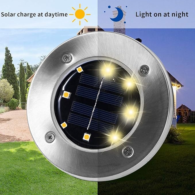 INCX 4.6 inch Solar Lights Outdoor Waterproof,12 Pack Solar Lights for Outside, Solar Garden Lights Landscape Lighting for Patio Pathway Lawn Yard Deck Driveway Walkway, Warm White INCX