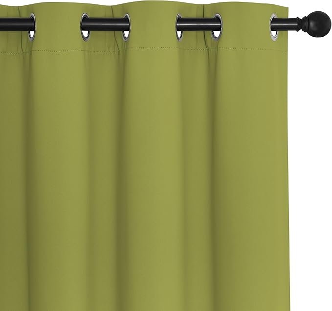 NICETOWN Blackout Doorway Curtain Drape 78 inch Long - Grommet Noise Reducing Thermal Insulated Solid Modern Window Treatments for Bedroom Closet (1 Panel, 52 x 78 Inch, Fresh Green) NICETOWN