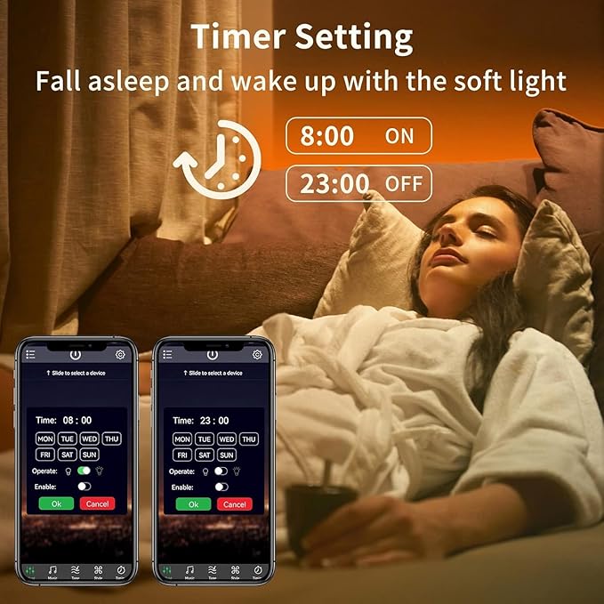 KSIPZE Led Lights for Bedroom 65.6ft Led Strip Lights with Remote RGB Color Changing Music Sync Bluetooth Smart App Control for Room Bedroom Lighting Flexible Home Décor KSIPZE