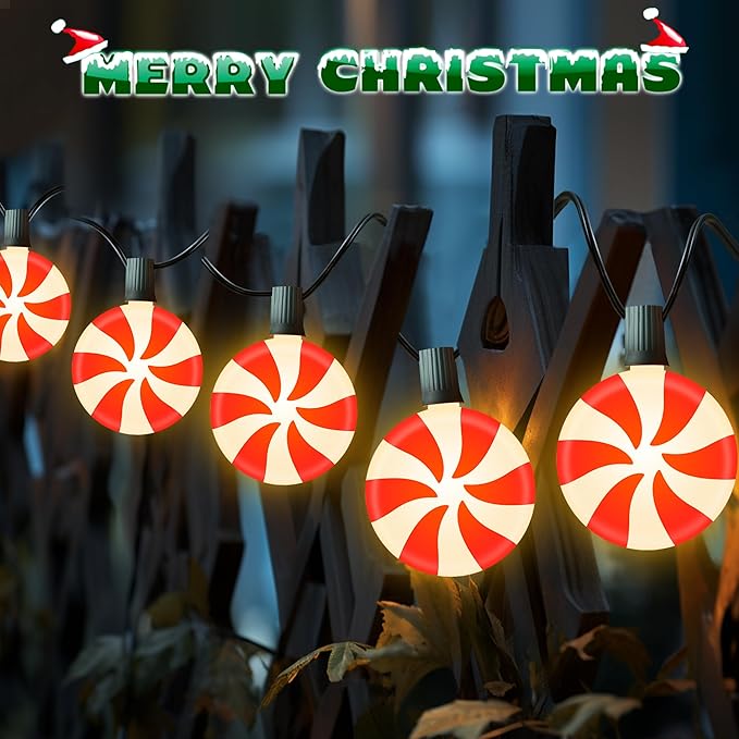 Ultimate Unicorn Christmas Lollipop Pathway Lights for Garden Christmas Decoration Red, 10 LED Peppermint String Lights with Stakes for Outdoor Sidewalk Pathway Rooftop Lawn Garden UltimateUnicorn