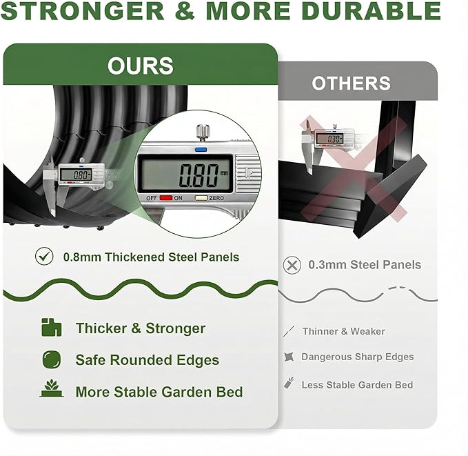 AHEONLAR 3 Pack 4×2×1.5ft Galvanized Raised Garden Beds Outdoor, Sturdy Planter Boxes for Vegetables, Fruits, Flowers and Plants, Easy Assembly, Black AHEONLAR