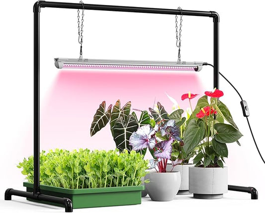 Bstrip Grow Light Stand, 2ft 24W Grow Light for Indoor Growing, Full Spectrum LED Plant Light for Seed Starting, Height Adjustable, Large 29.5" L x 18.3" W x 26.0" H Bstrip