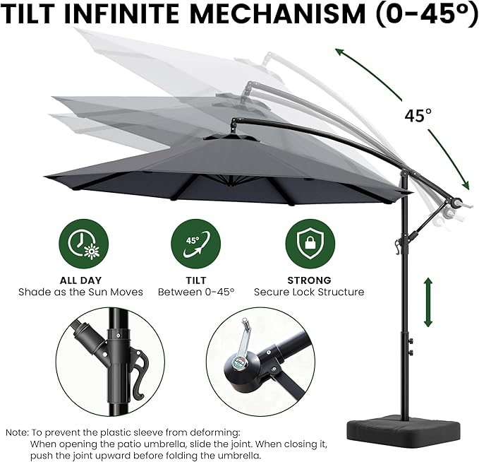 OLILAWN 10ft Patio Umbrella with Base OLILAWN