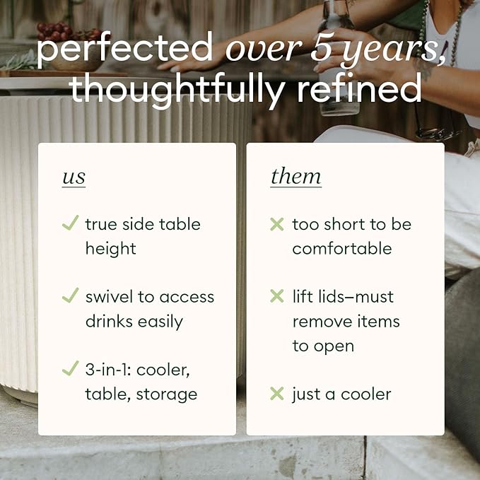 Veradek Outdoor Cooler Side Table - 2 in 1 - Designed for use as Outdoor Side Table, Patio Decor and Ice Chest VeradekOutdoor